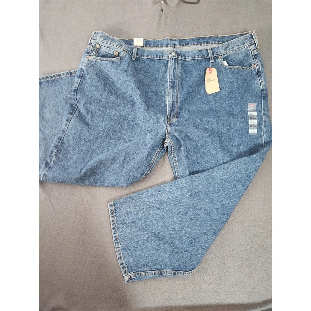Levis 550 Jeans Mens 56x30 Blue Relaxed Fit Tapered Leg Big Tall Denim Pants NEW